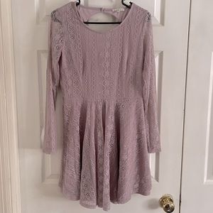 GUC Charlotte Russe peplum long lace sleeve dress